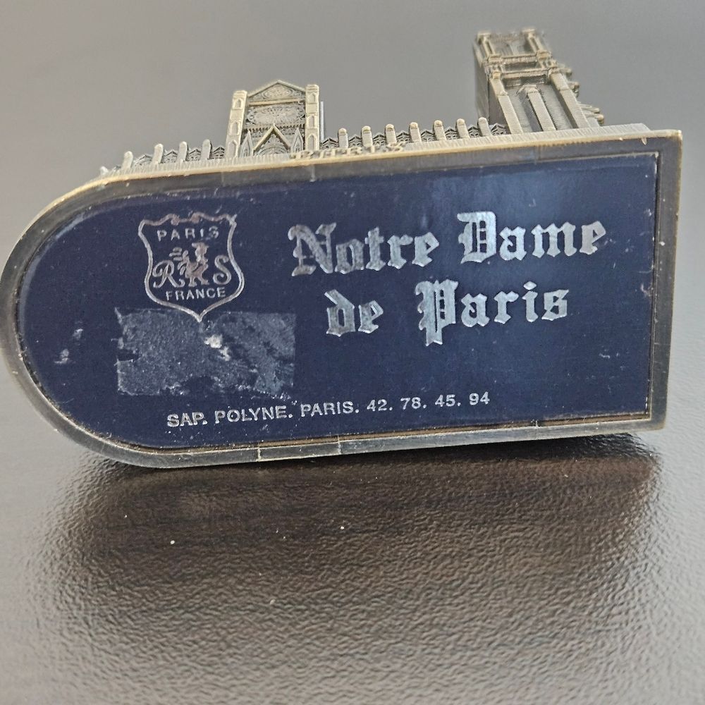 Vintage Metal Notre Dame De Paris Church Cathedral Souvenir Tourist - Picture 9 of 13